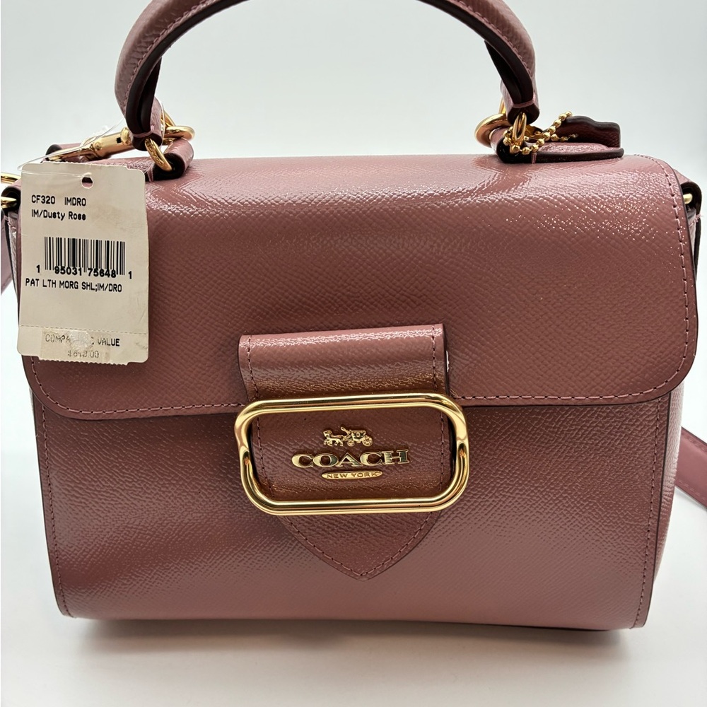 Coach Dusty Rose Leather Top Handle Satchel with Gold Hardware